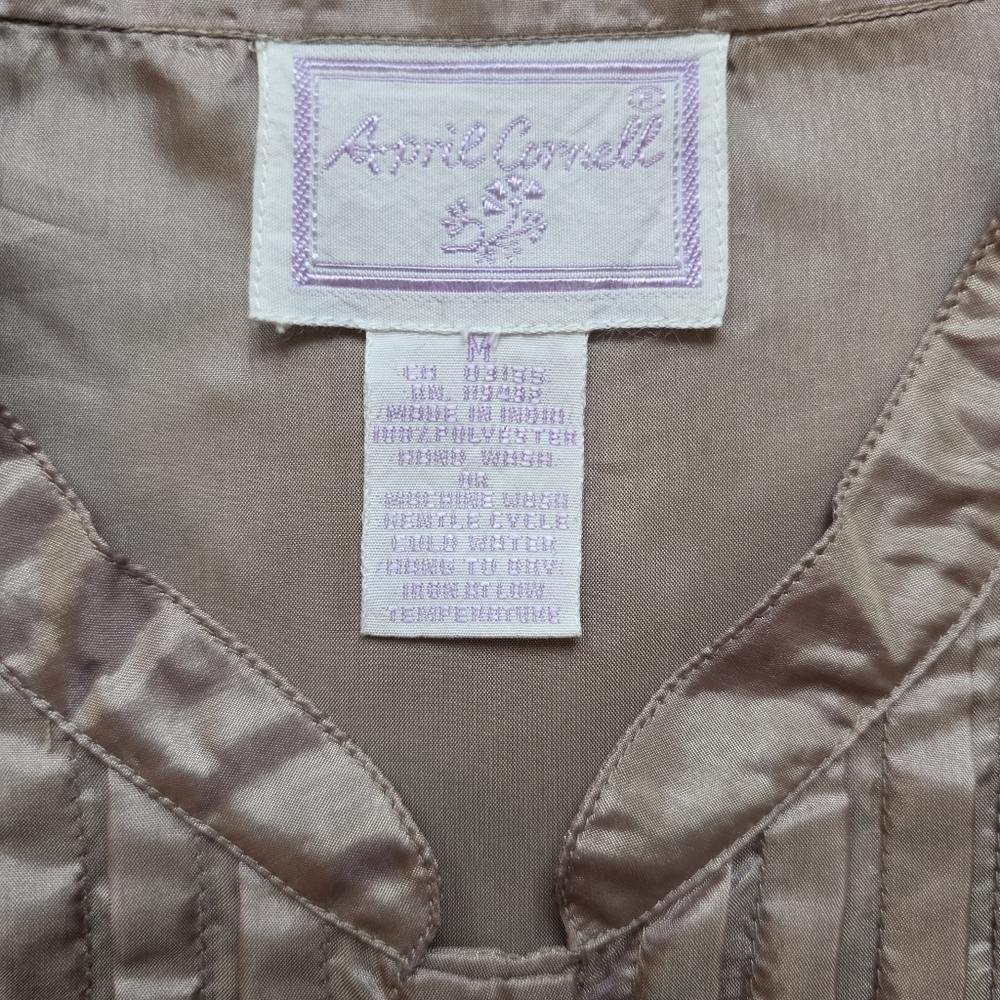 Vintage April Cornell Blouse – Size M – Taupe Pink - Picture 6 of 6
